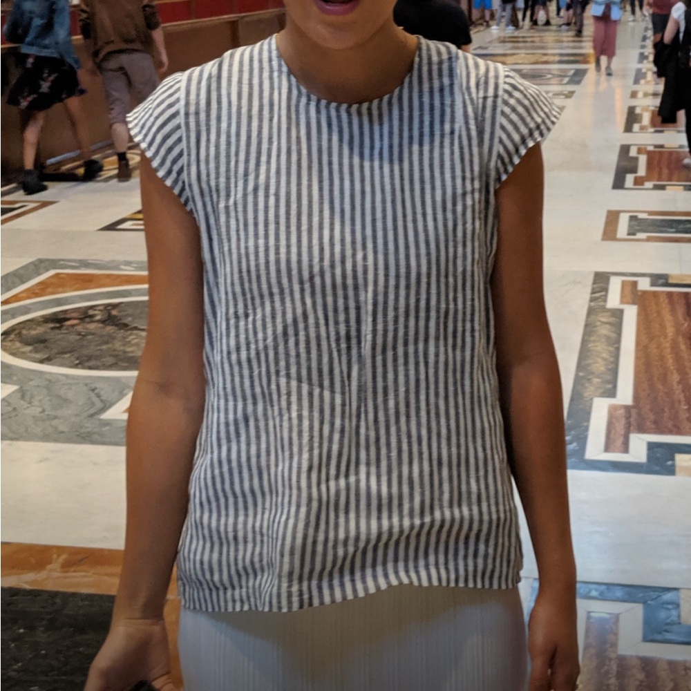 Le Vestiaire de Jeanne Striped Cap Sleeve Top